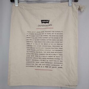 LEVIS RE/DONE DUSTBAG STORAGE POUCH BEIGE CANVAS 13.5"x12.5" DRAWSTRING BAG